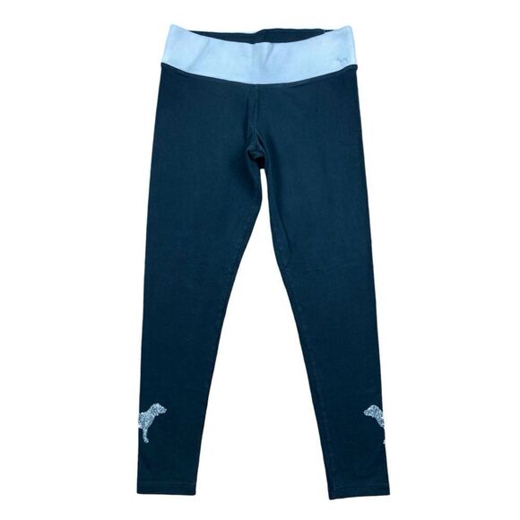 Victoria's Secret bling sequin dog logo black Leggings - Picture 3 of 8